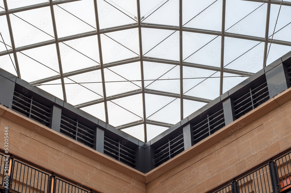 Modern design shopping mall glass panel roof