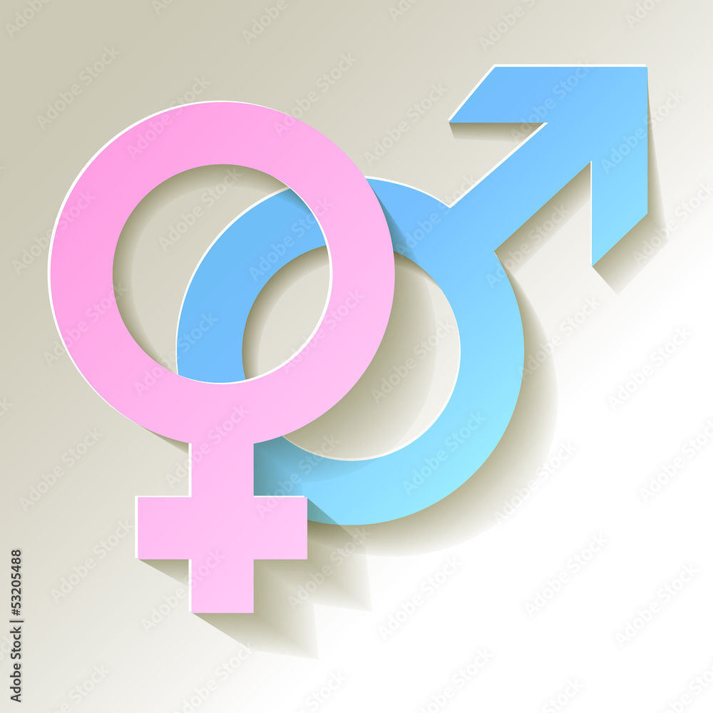 Venussymbol und Marssymbol hell Pink Blau Venussymbol und Marssymbol hell Pink Blau