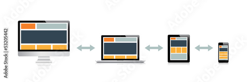 Responsive web design in electronic devices vector illustration
