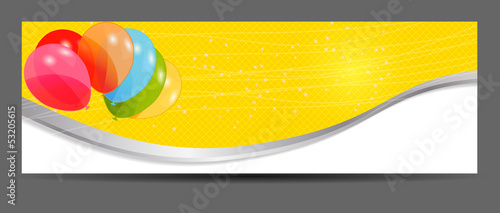 colored balloons banner, vector illustration