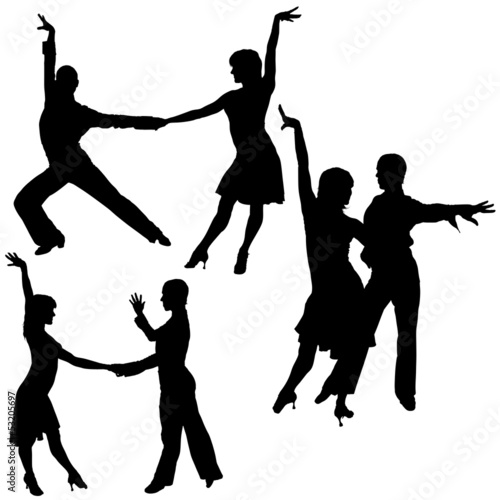 Latino Dancers Silhouettes