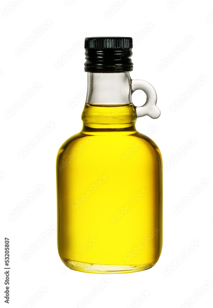 Olive oil in original bottle isolated on white Olive oil in original bottle isolated on white
