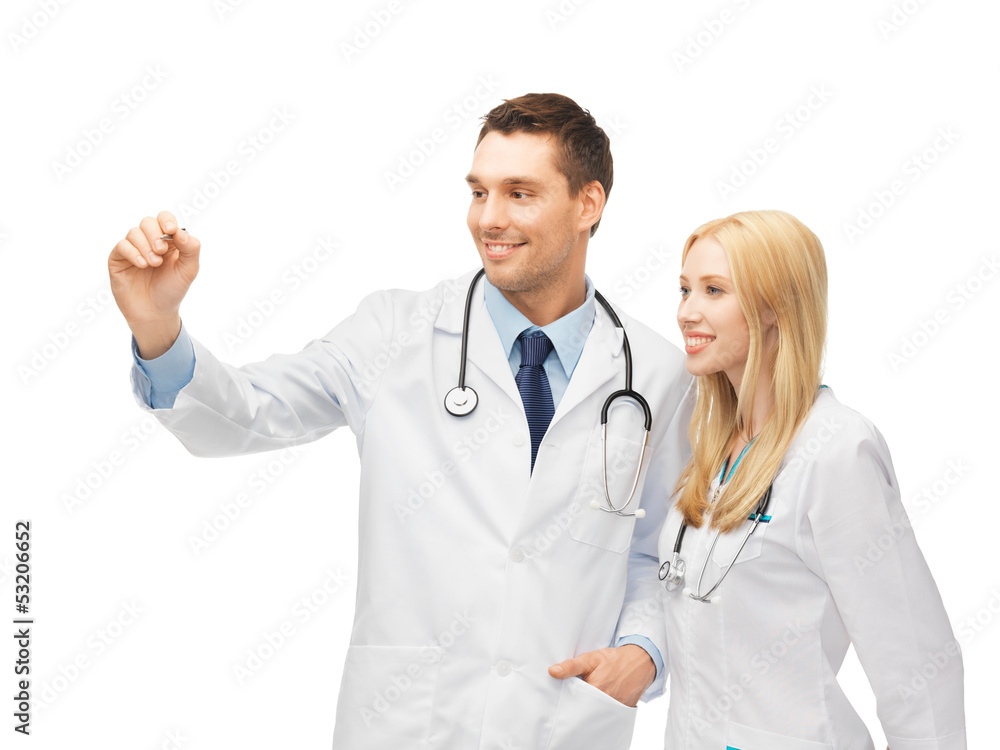 young doctors working with something imaginary young doctors working with something imaginary