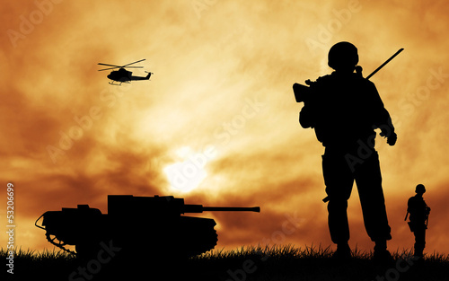 soldiers silhouette