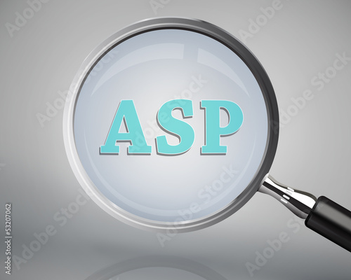 Quadro em tela Magnifying glass showing asp word