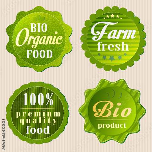 eco labels with retro vintage design