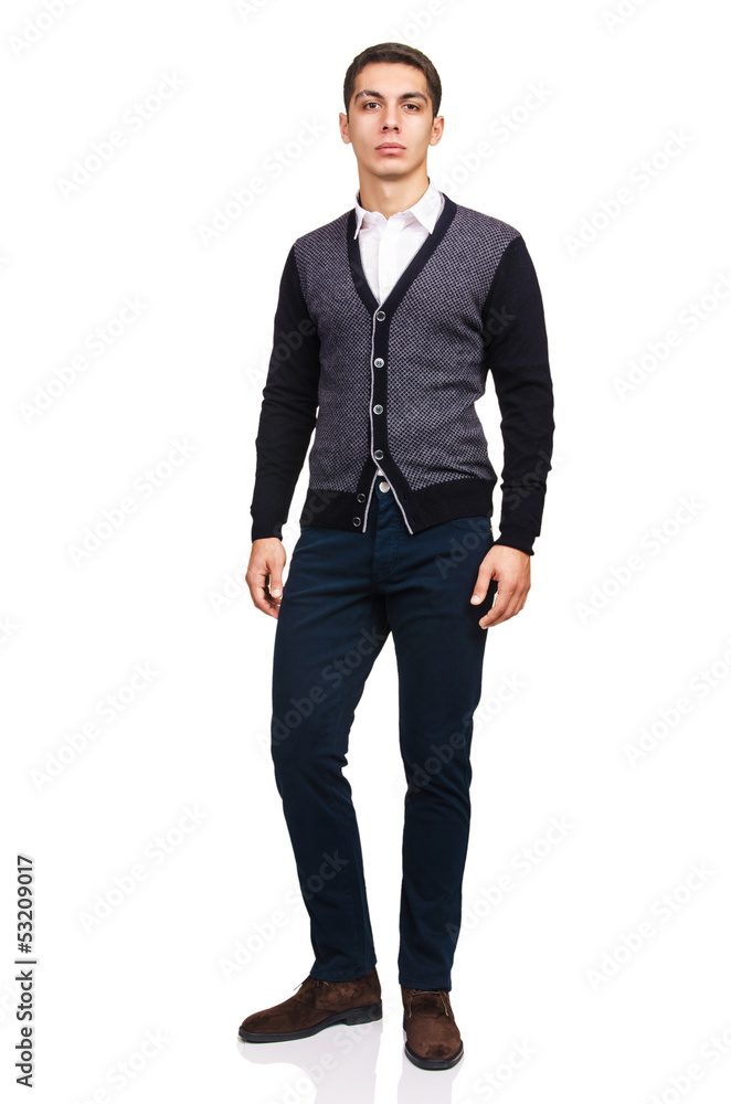 Man in fashion look isolated on white Man in fashion look isolated on white
