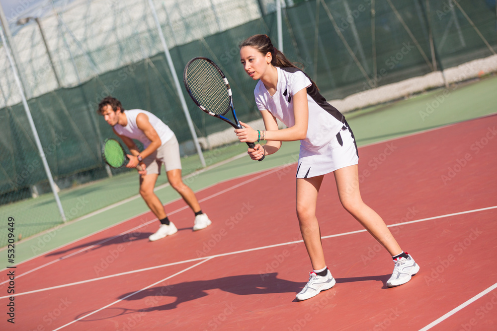 Tennis Players during a Match