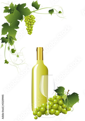 Weißwein und Trauben