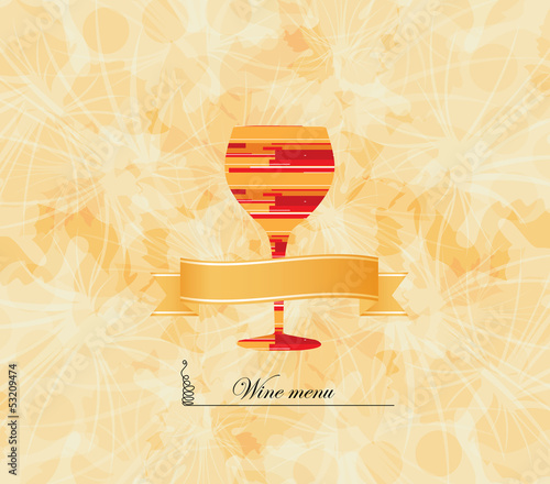 Wine menu card design background