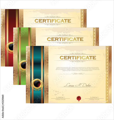 Certificate template set
