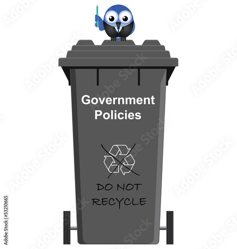 Comical Government Policies garbage bin