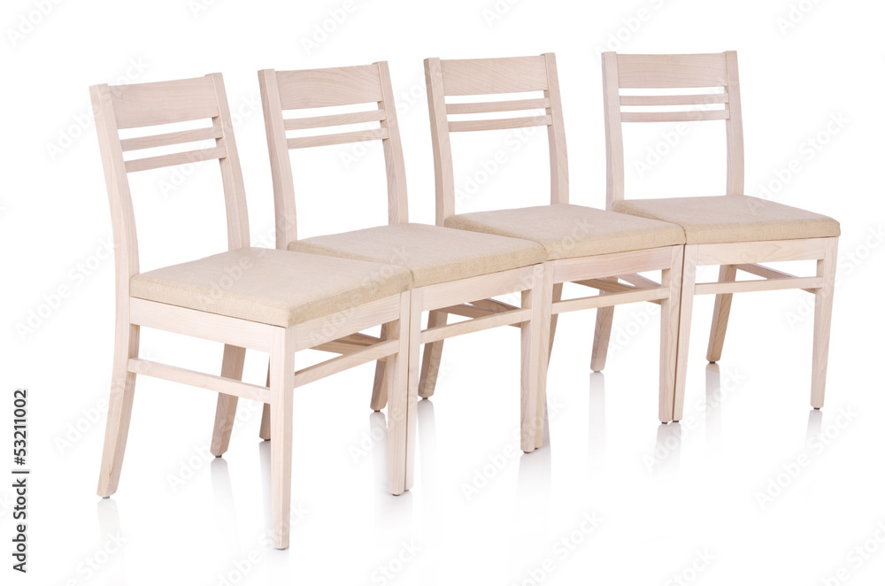 Row of chairs isolated on the white Row of chairs isolated on the white