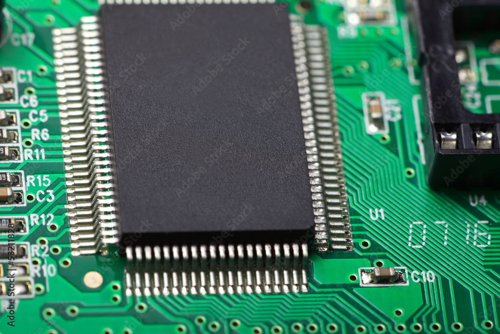 Printed Circuit Board with electrical components Printed Circuit Board with electrical components