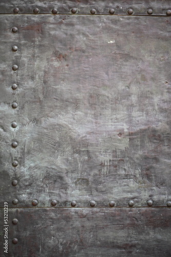 Wallpaper Mural Black metal plate or armour texture with rivets Torontodigital.ca