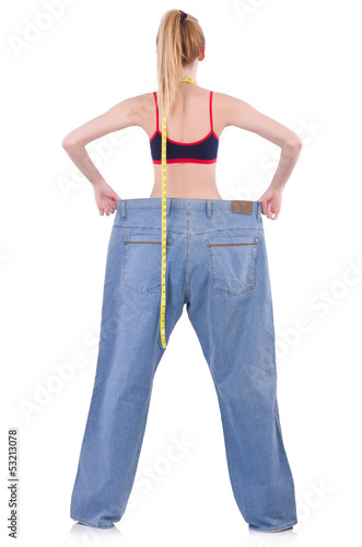 Dieting concept with oversize jeans