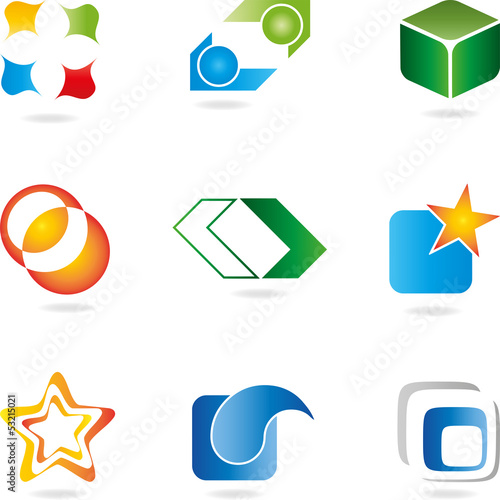 Logo, Abstract Design Elements,  2D and 3D