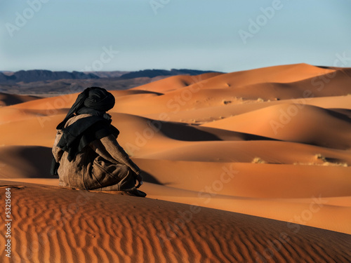 Touareg looks in the desert