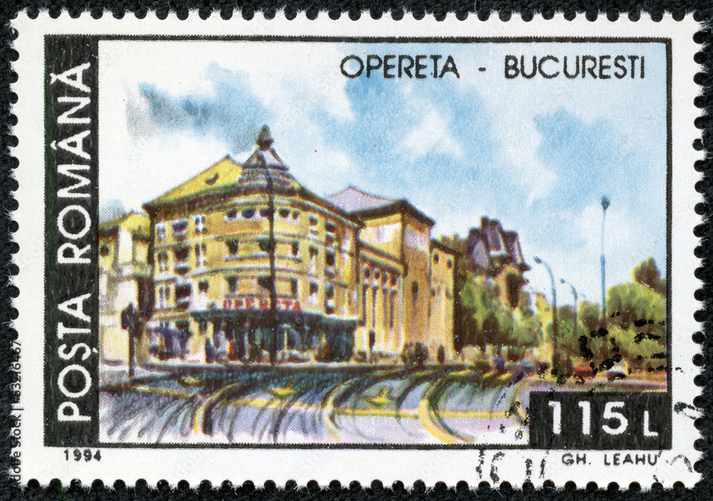 stamp printed by Romania, show Opera House