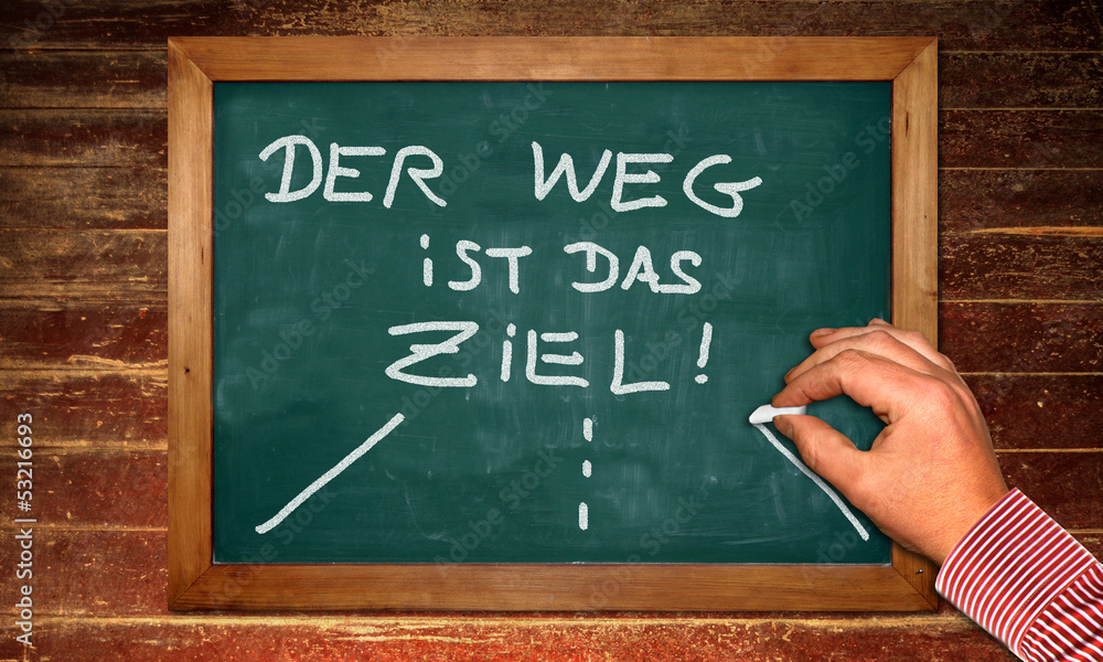 Kreidetafel Der Weg ist das Ziel Stock Illustration Adobe Stock