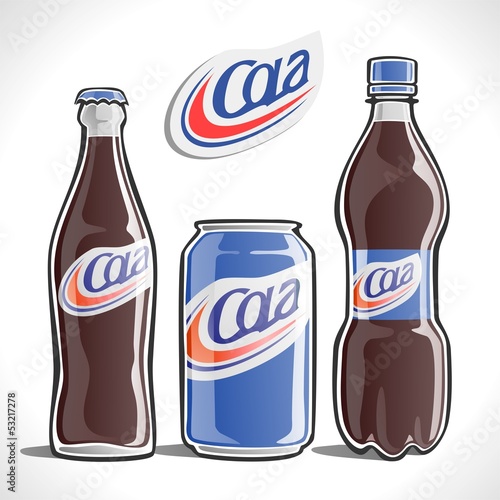 Cola in a variety of containers