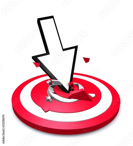 3D Rander of Targeted and arrow