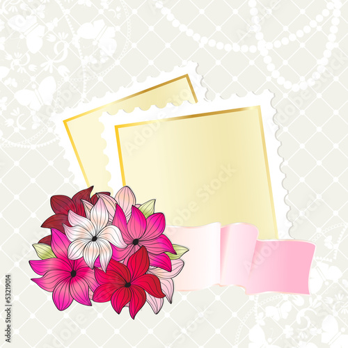 Floral card design with notepaper