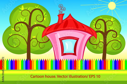 Cartoon house. Vector illustration.EPS 10