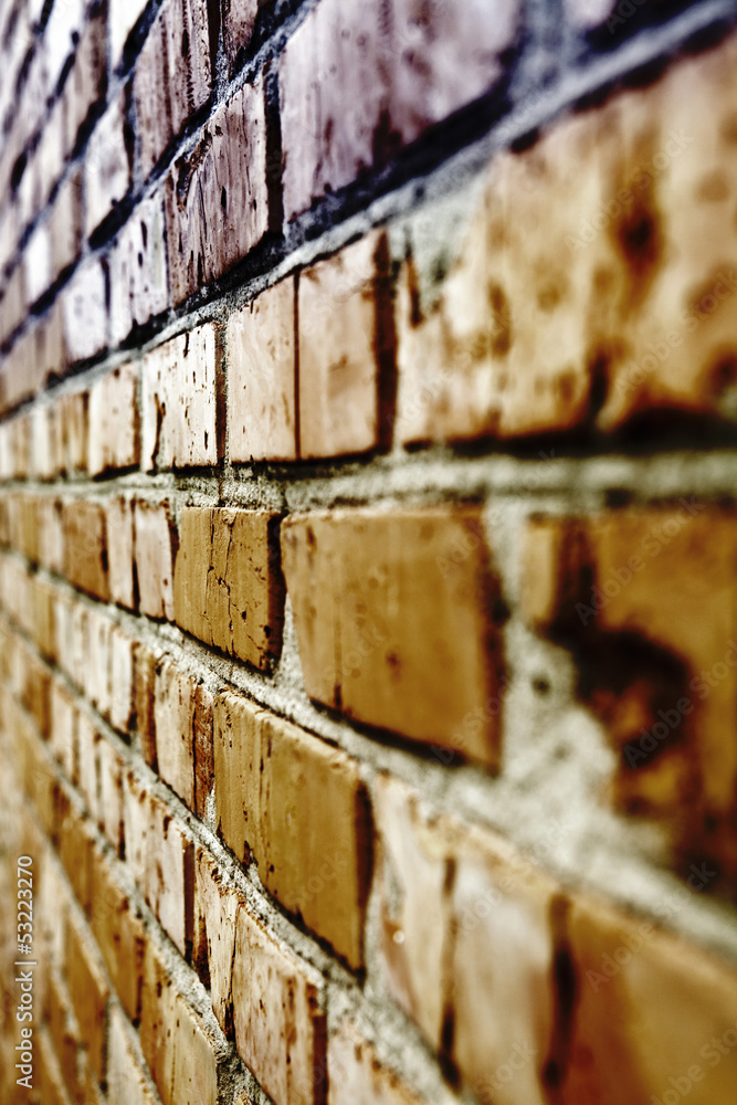 Old grunge brick wall background