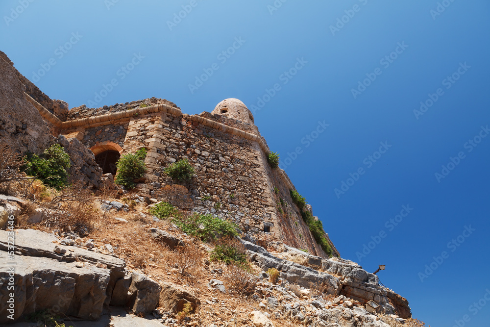 Gramvousa island fortress building ruins