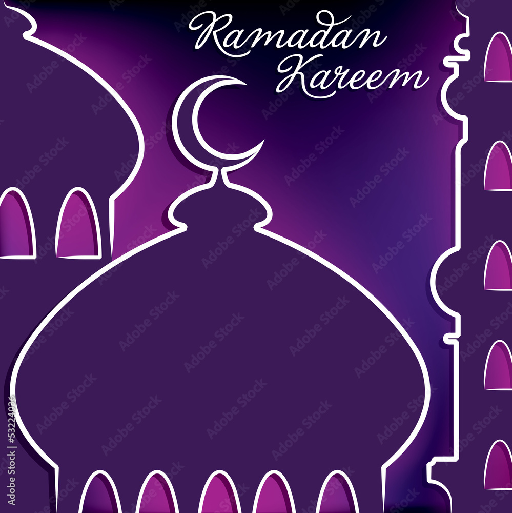 Ramadan Kareem (Generous Ramadan) card in vector format.
