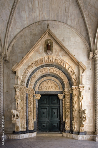 Portal of Cathedral of St. Lawrence in Trogir, Croatia
