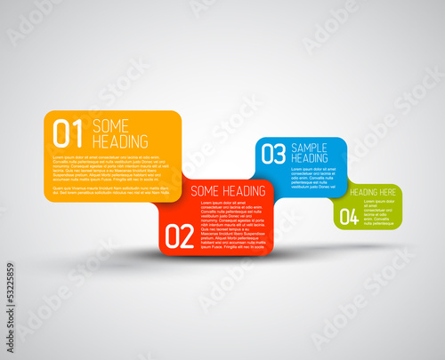 Set of colorful Vector steps template