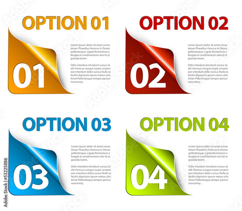 Set of Colorful Vector Sample option stickers