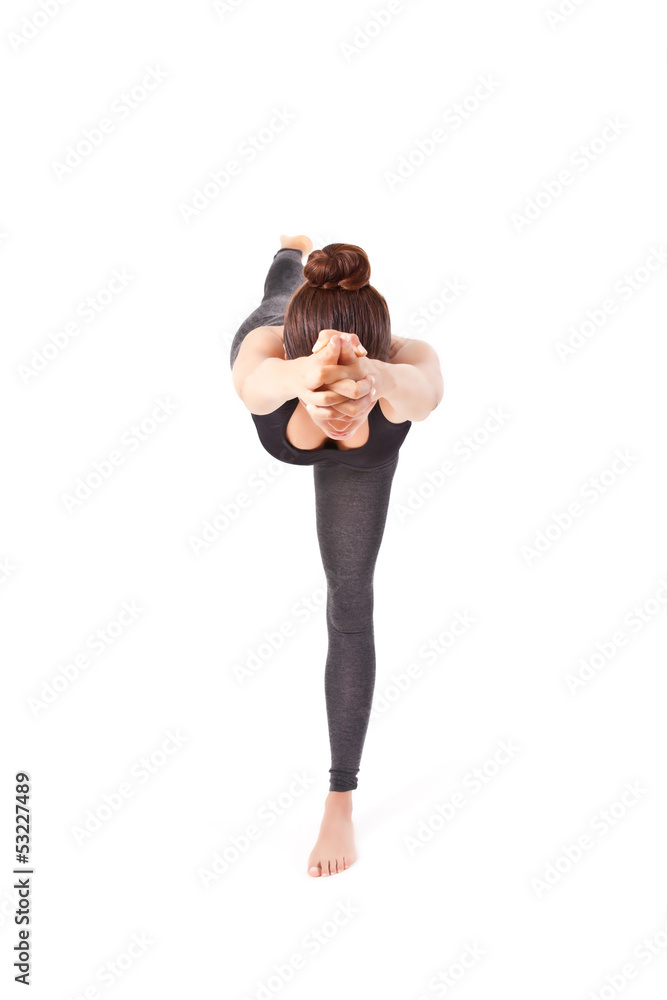 Balancing stick pose Cut Out Stock Images & Pictures - Alamy