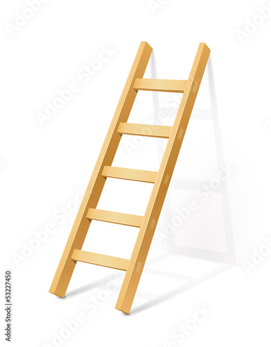 wooden step ladder vector illustration isolated on white photo