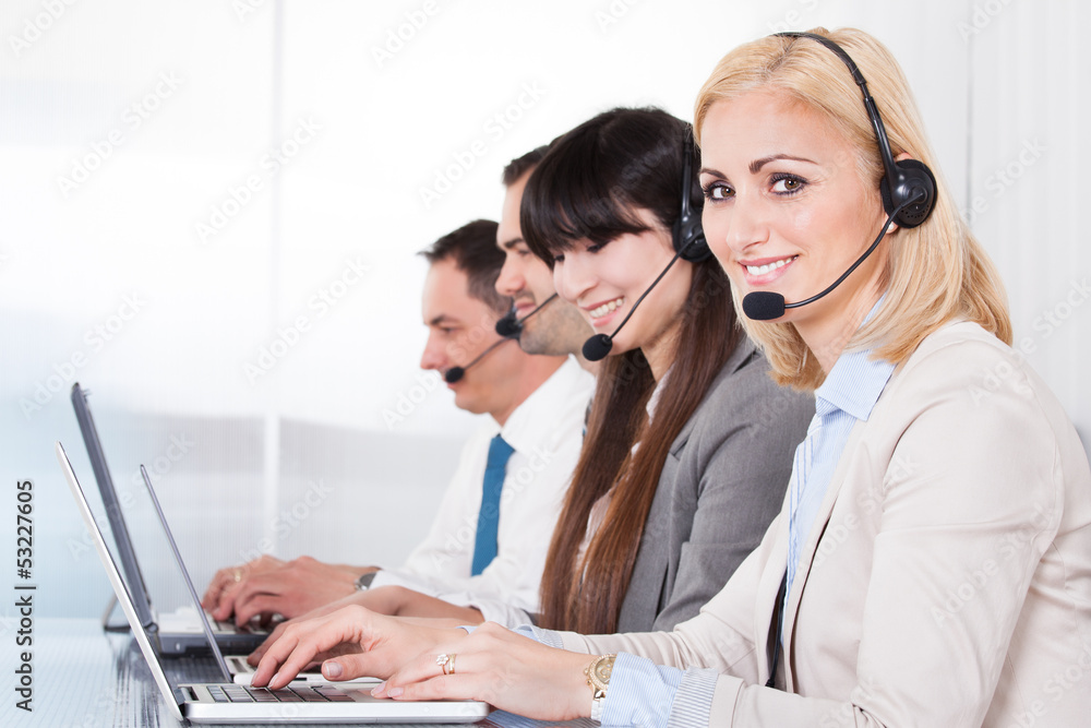 Happy Business People Working On Laptop Happy Business People Working On Laptop