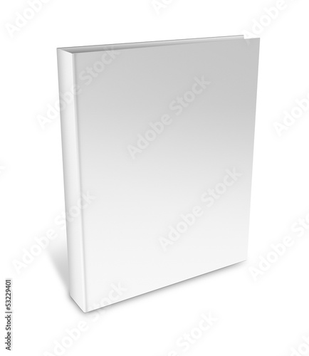 collection of various blank white book on white background