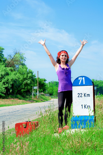 Girl has finally reached the destination photo