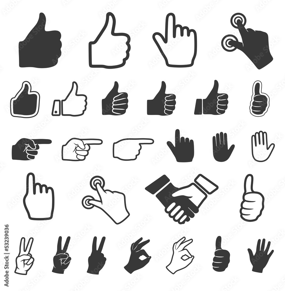 Hand icon. Hand icon.