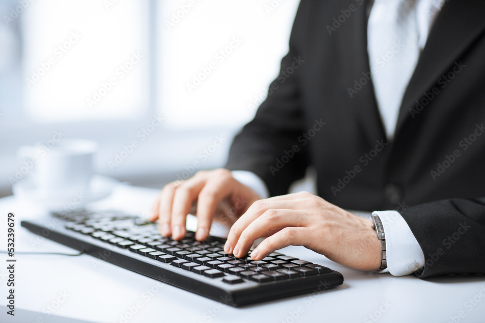 man hands typing on keyboard man hands typing on keyboard