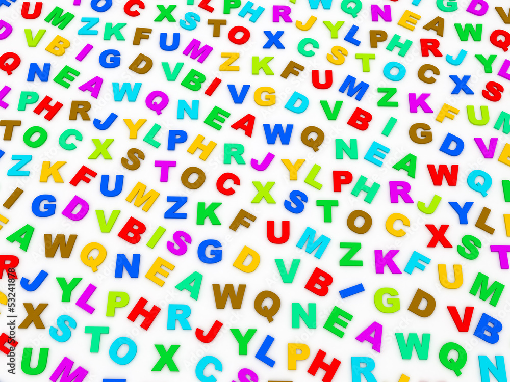 letters of the English alphabet. letters of the English alphabet.