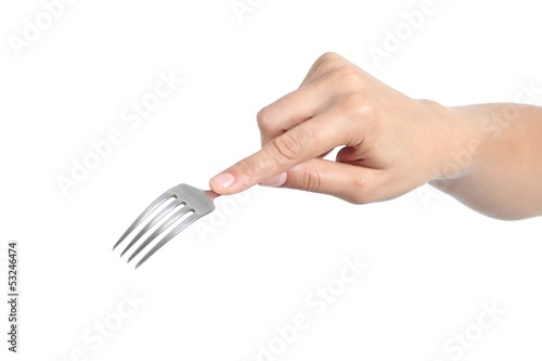 Woman hand using a fork