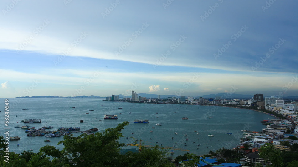 Pattaya beach in the evening