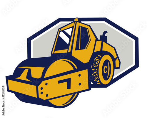 Flat Drum Road Roller Retro