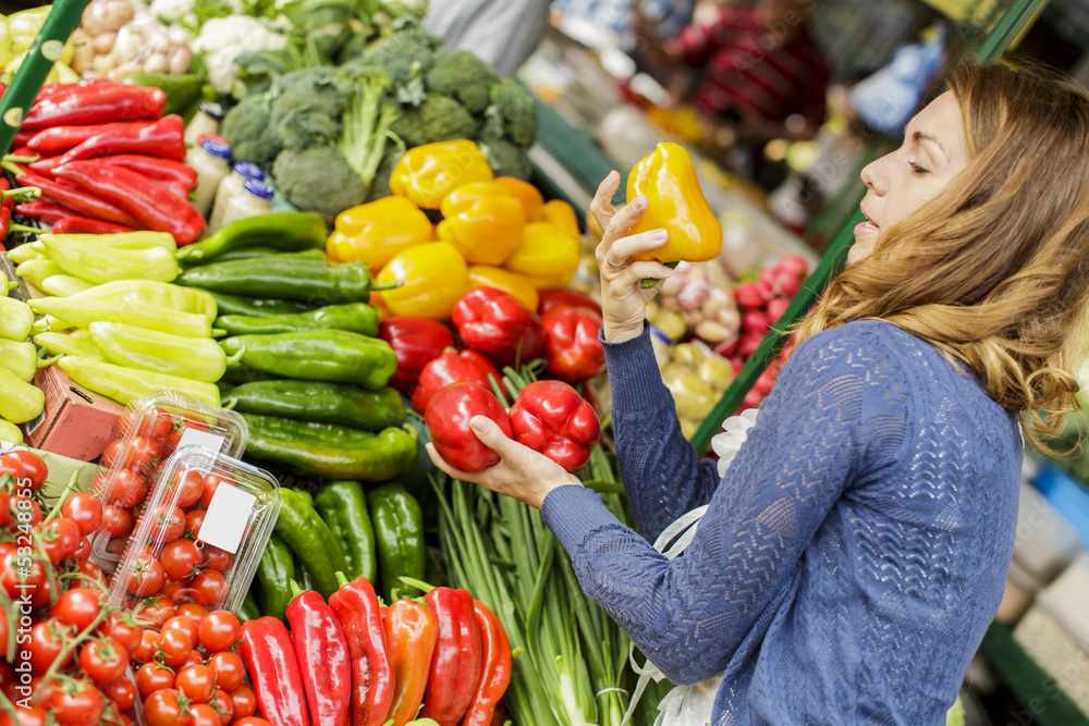 Young woman at the market Young woman at the market
