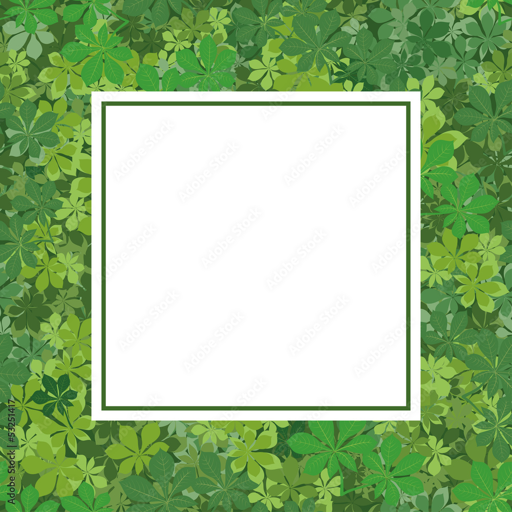 Frame with chestnut leaves