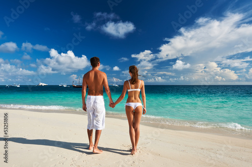 Couple on a beach at Maldives