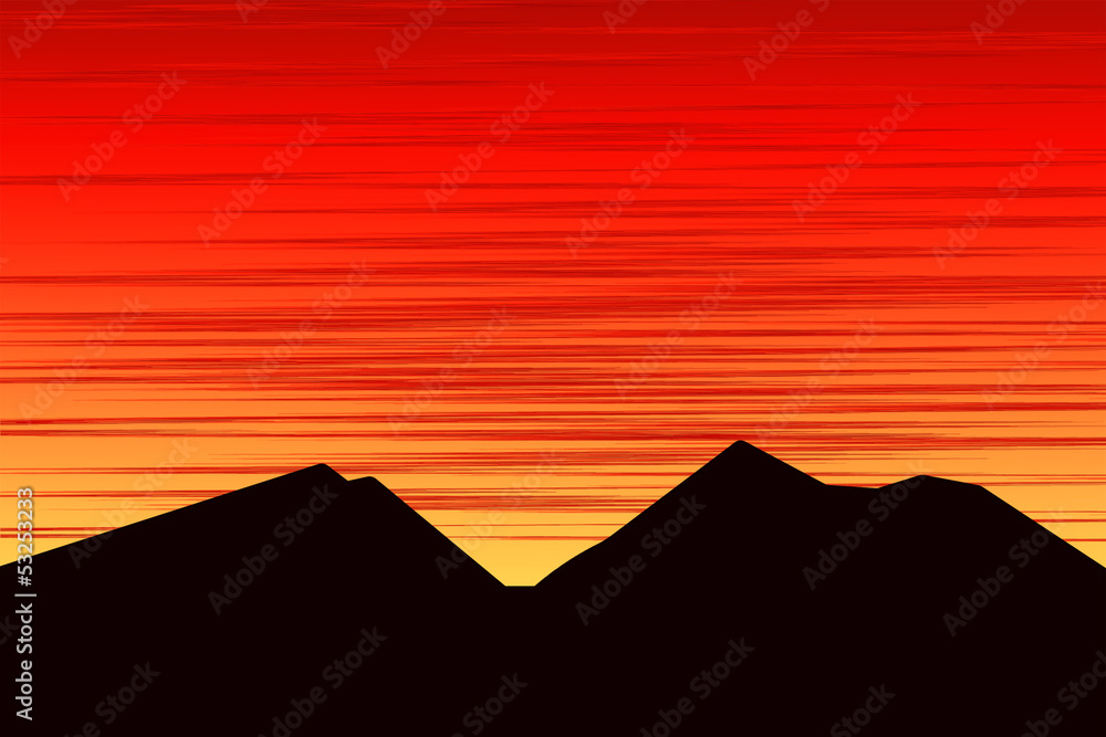 Mountains at sunset.