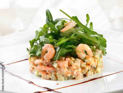 Konstfotografi seafood salad